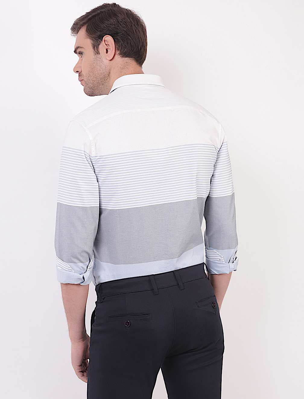 Pure Cotton Stripes Spread Collar Shirts