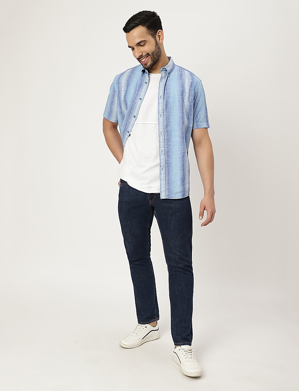 Pure Cotton Printed Collared Shirt