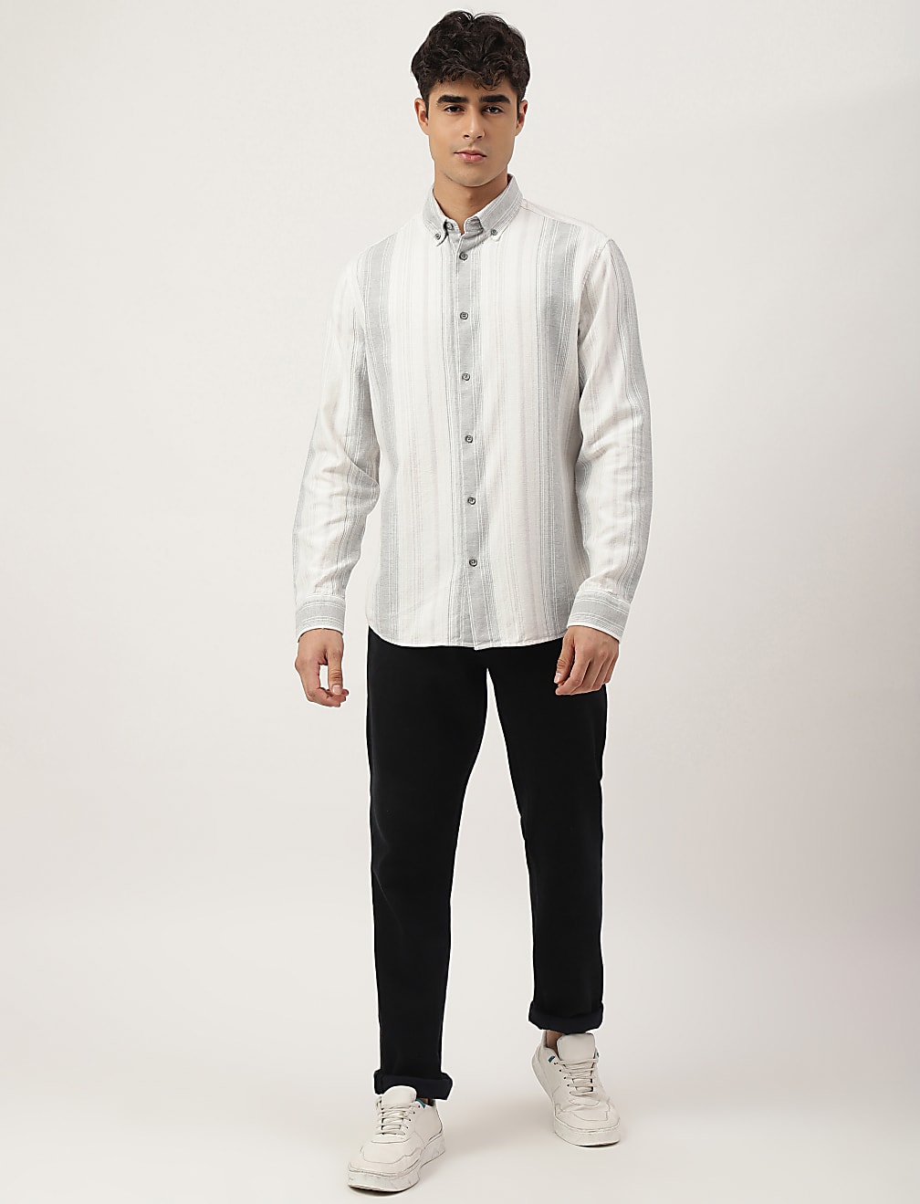 Flannel Brushed Cotton Stripe Shirt