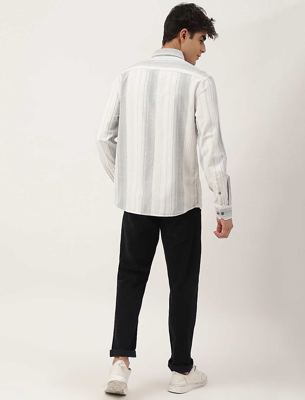 Flannel Brushed Cotton Stripe Shirt