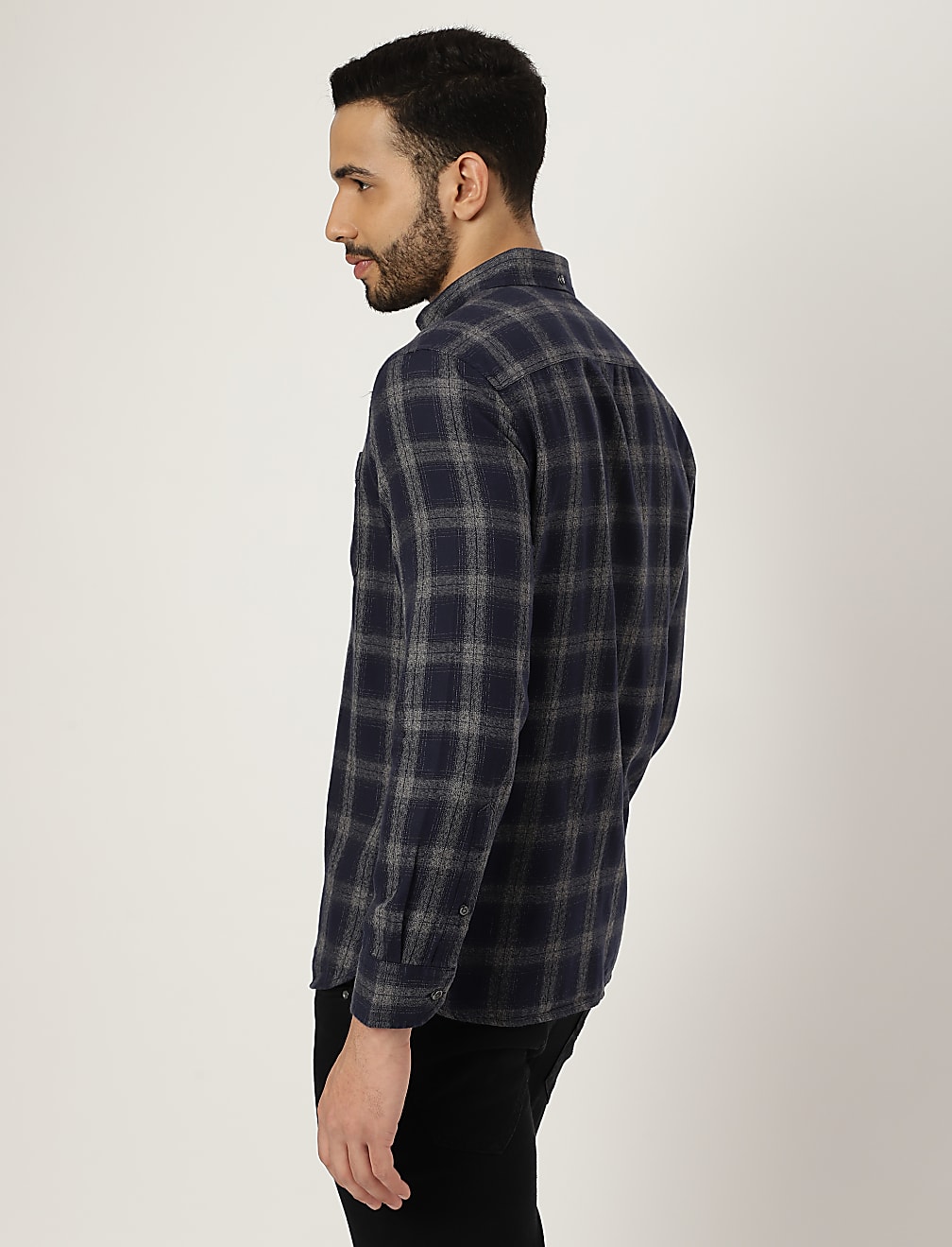 Pure Cotton Check Collared Shirt