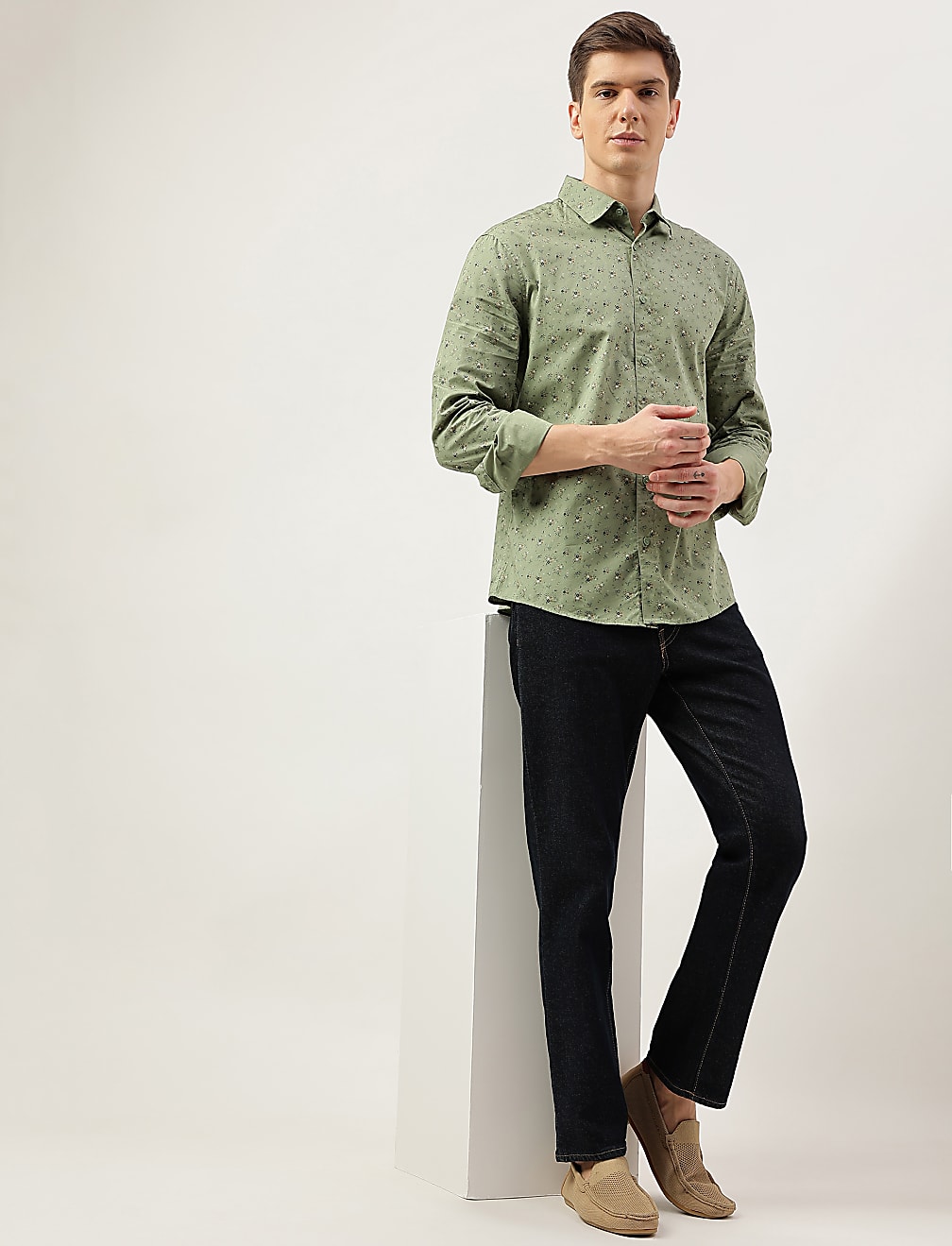Cotton Rich Floral Printed Long Sleeves Shirt