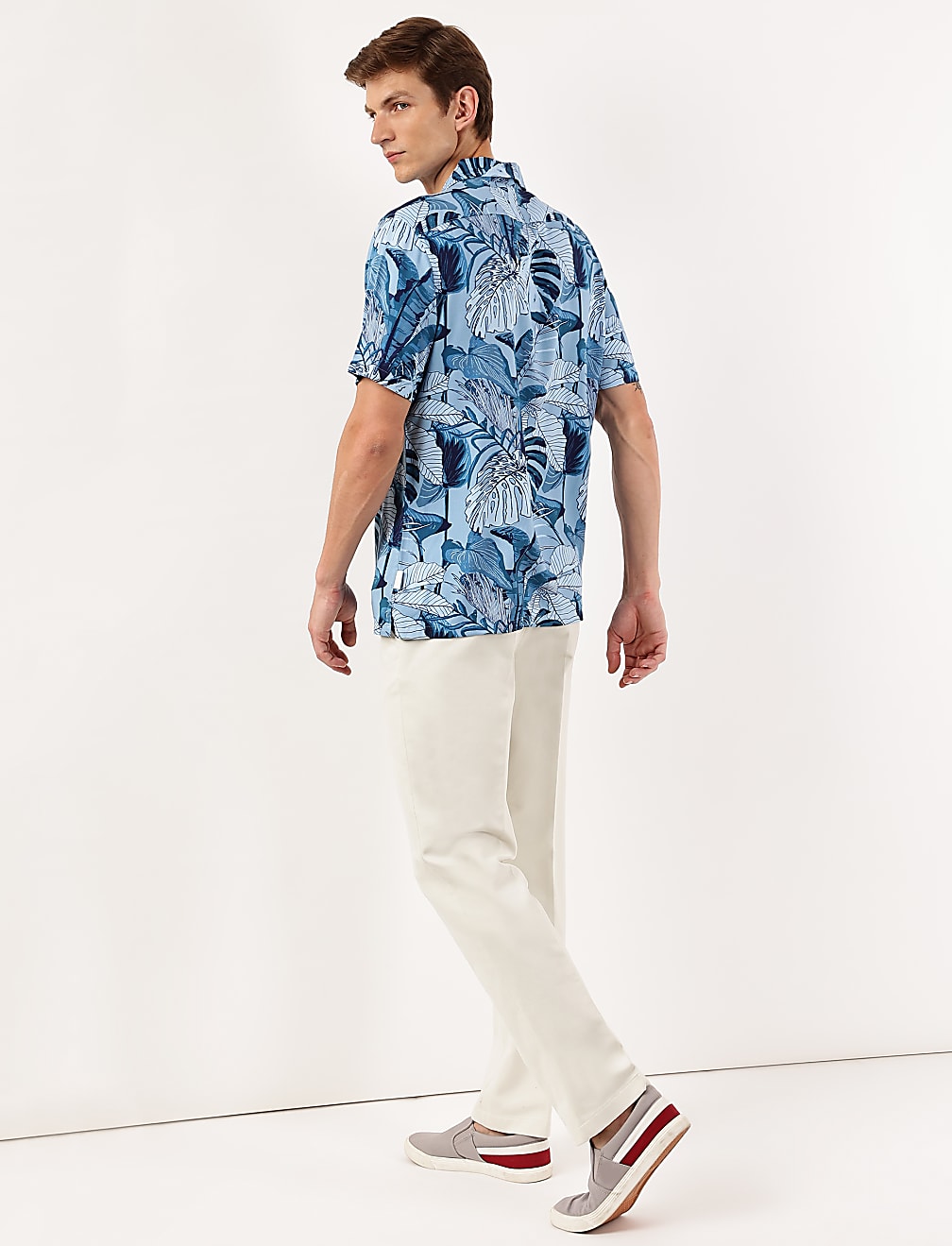 Pure Viscose Floral Spread Collar Shirt