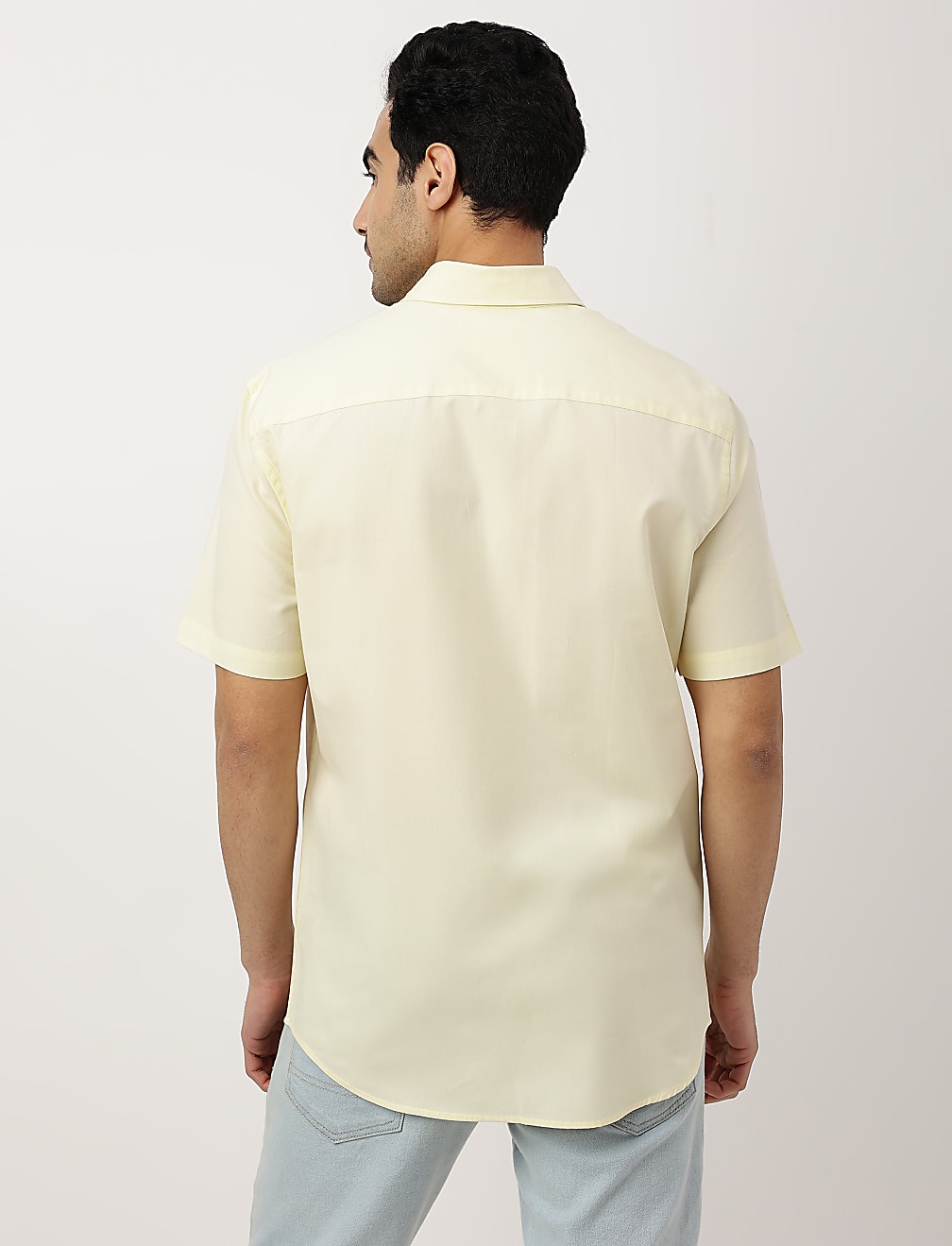 Pure Cotton Plain Button-down Collar Shirt