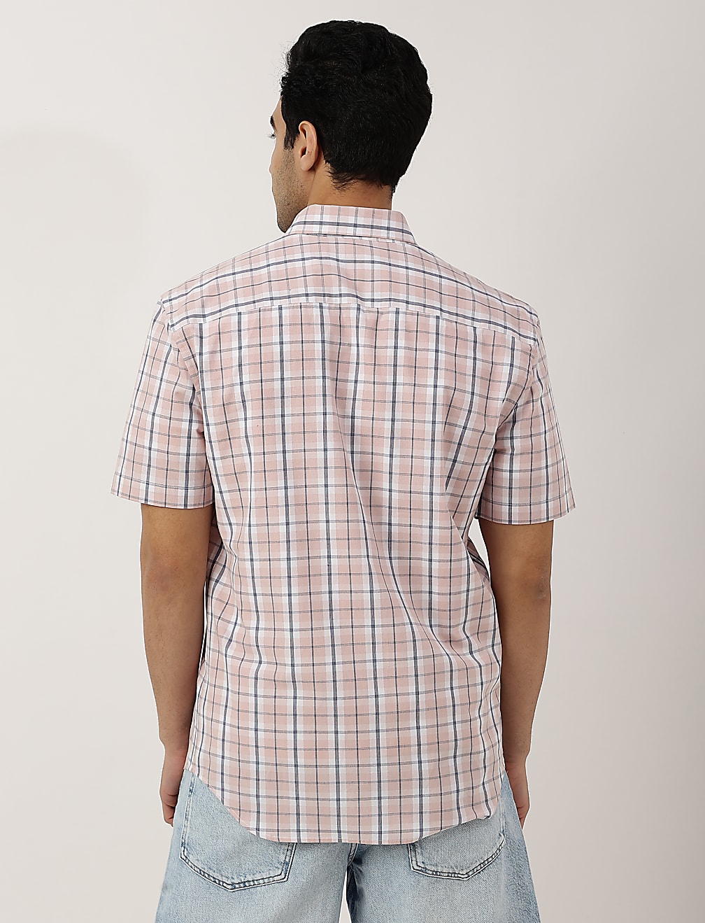 Pure Cotton Checks Button-down Collar Shirt