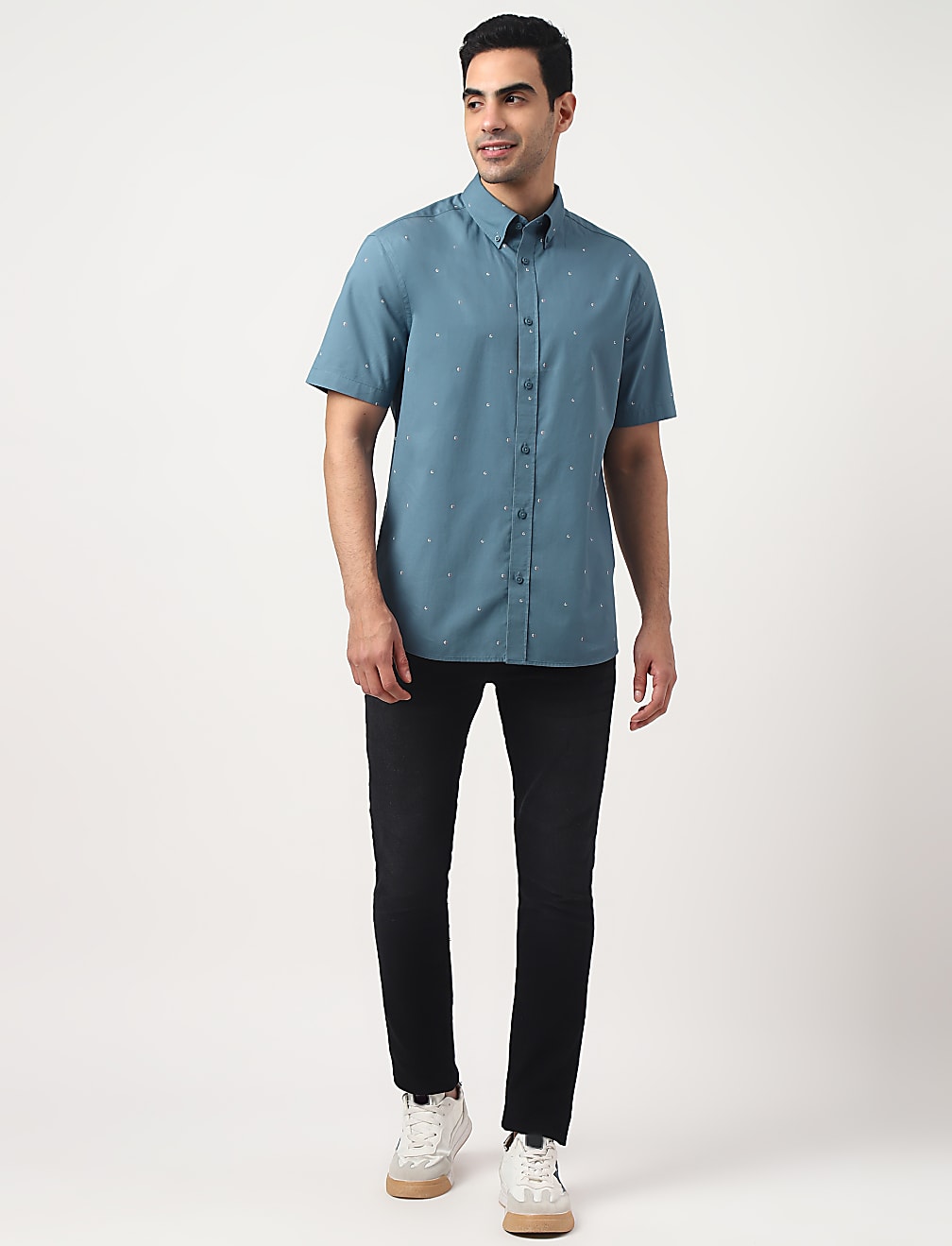 Pure Cotton Button-down Collar Shirt