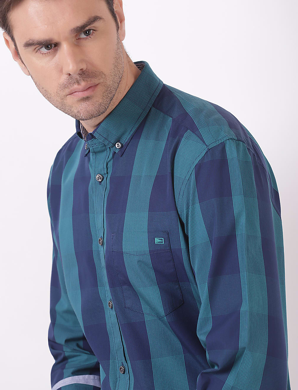 Cotton Checks Button Down Collar Shirts