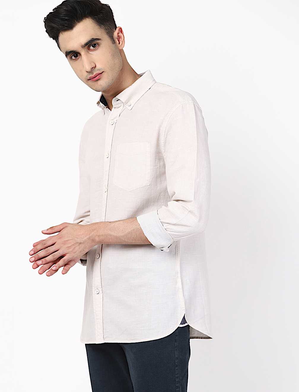 Linen Mix Striper Shirt