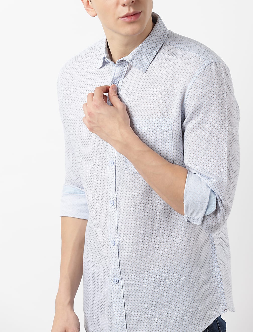Linen Mini Floral Printed Shirt