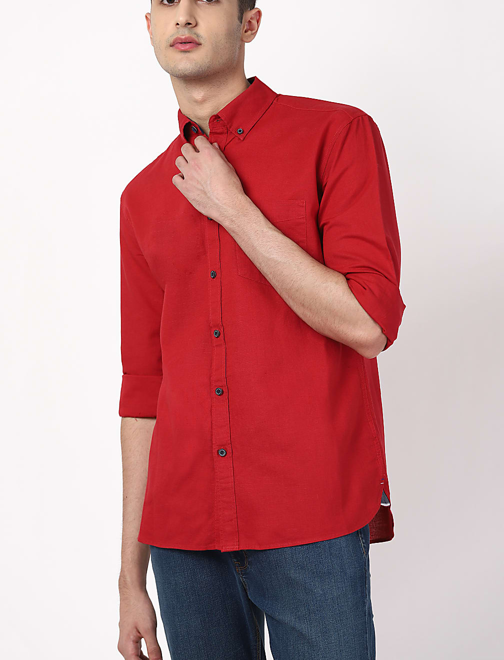 Linen Mix Solid Shirt