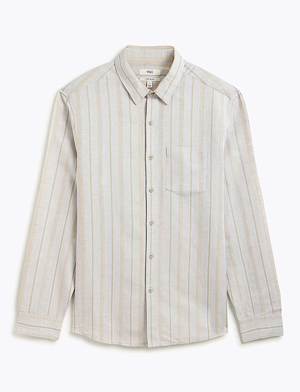 Regular Fit Linen Rich Striped Shirt