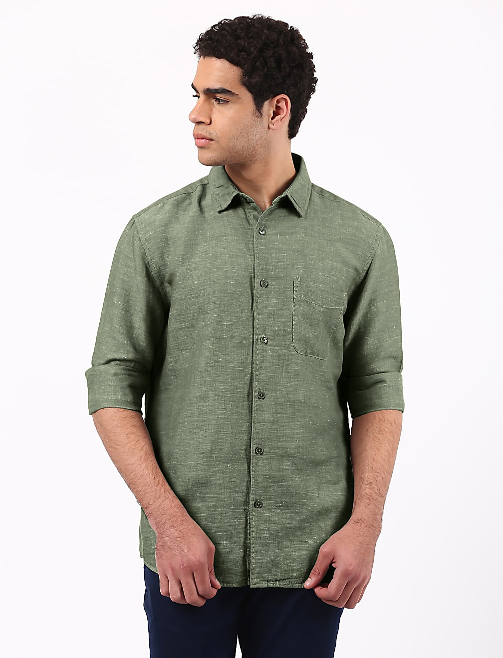 Linen Mix Solid Shirt