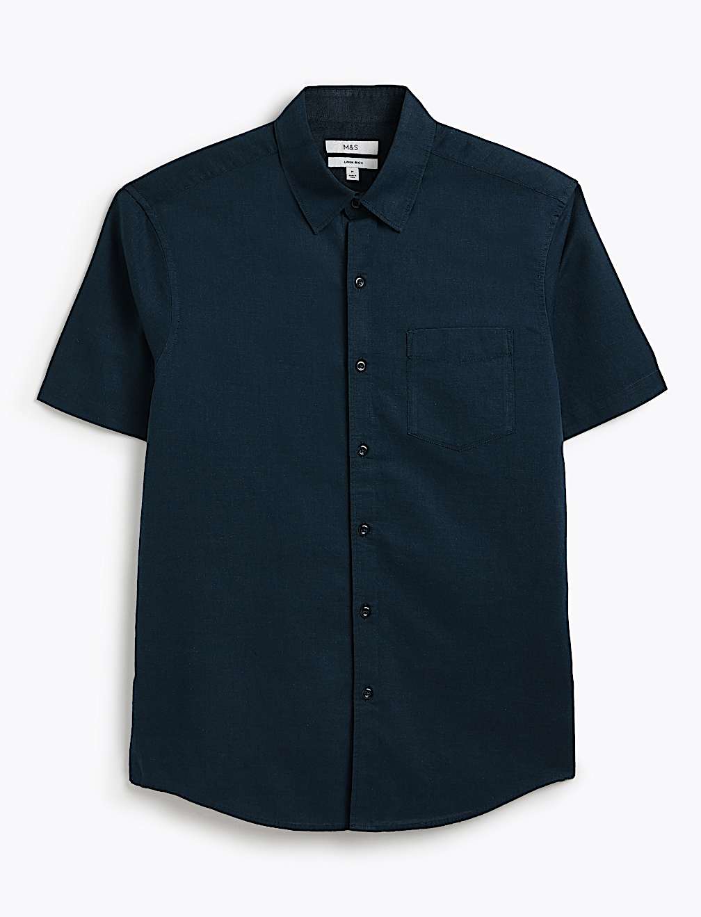 Regular Fit Linen Rich Short Sleeve Shirt