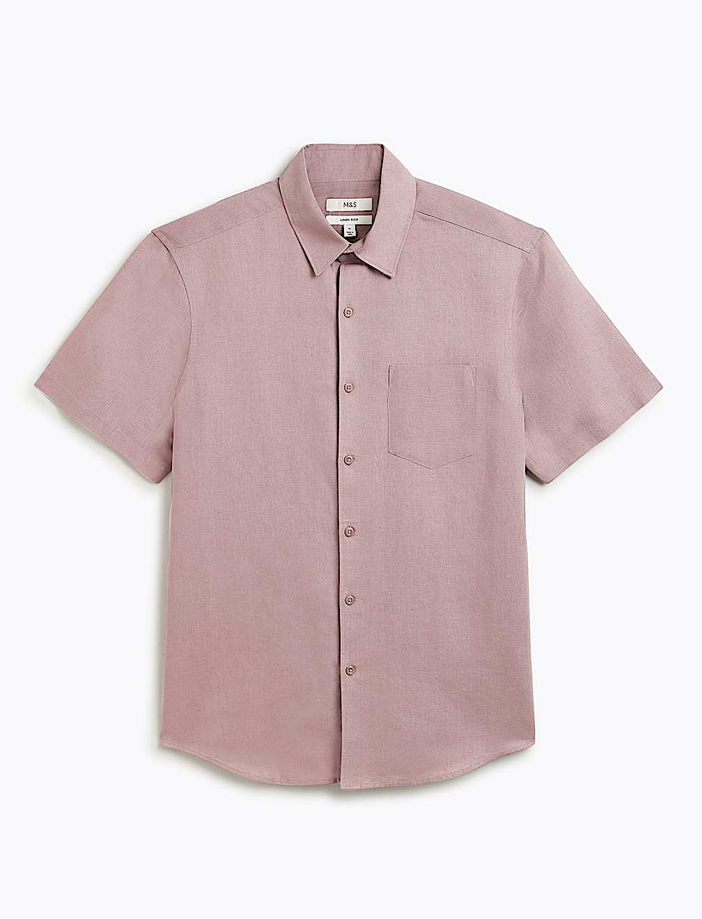 Regular Fit Linen Rich Short Sleeve Shirt