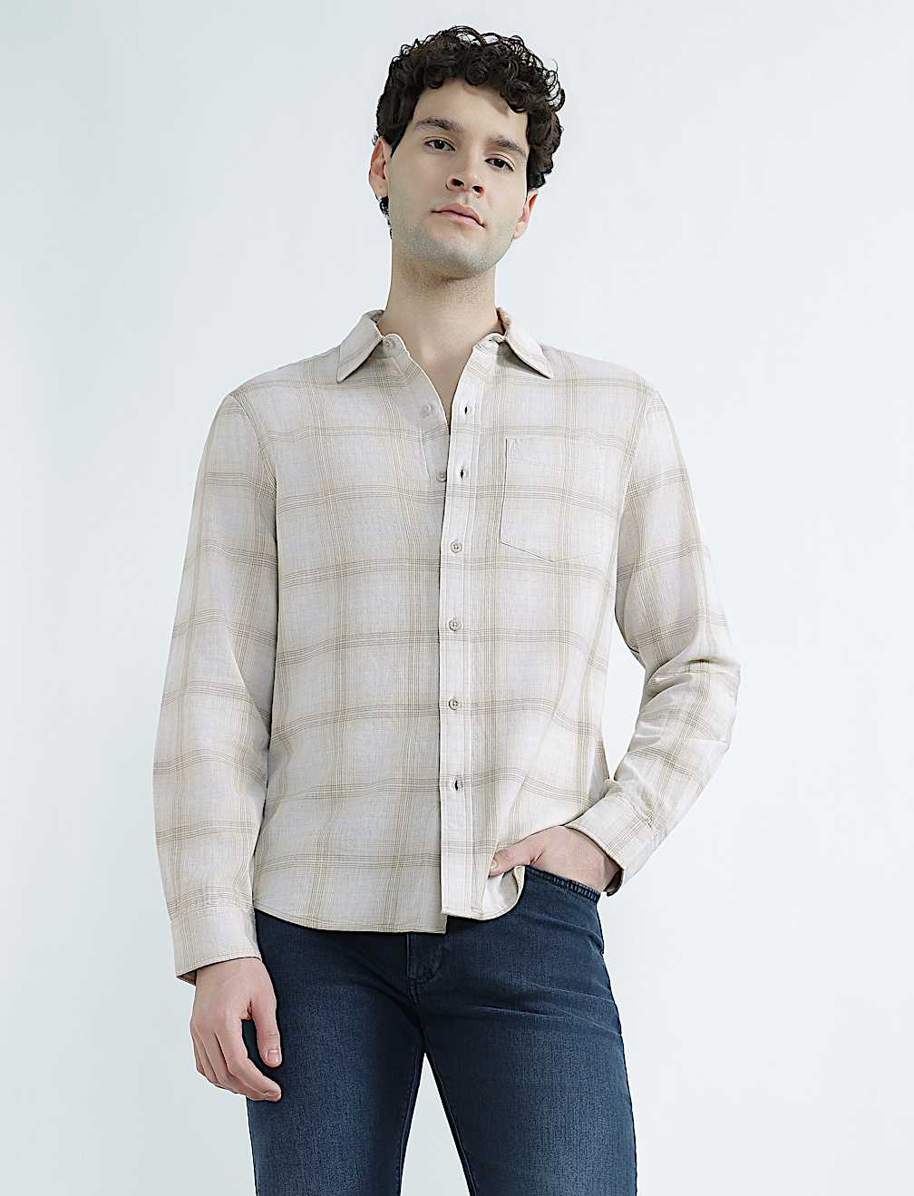 Regular Fit Pure Cotton Checked Shirt