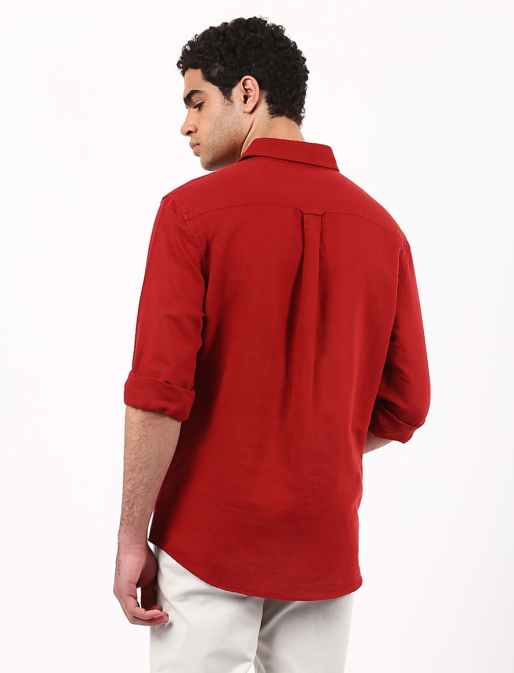 Linen Mix Classic Collar Solid Shirt