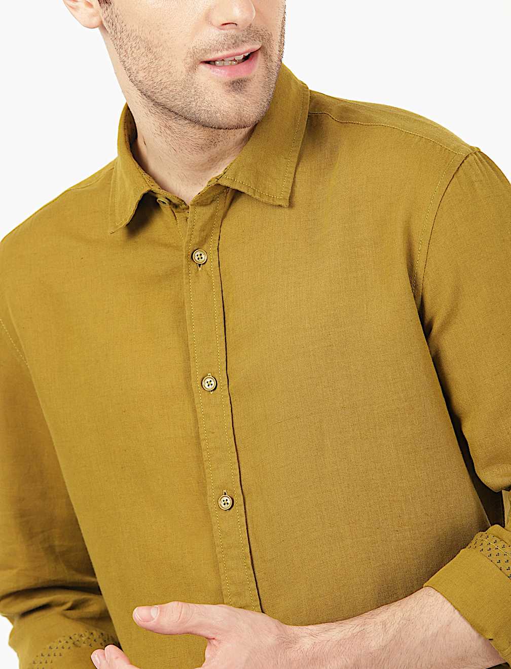 Linen Mix Solid Shirt