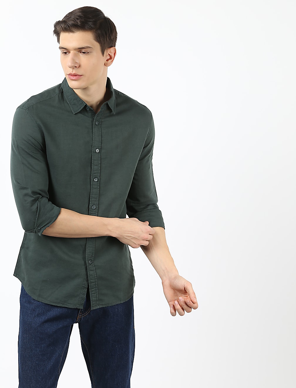 Linen Mix Solid Shirt