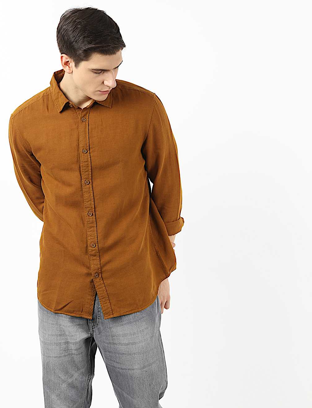 Linen Mix Solid Shirt