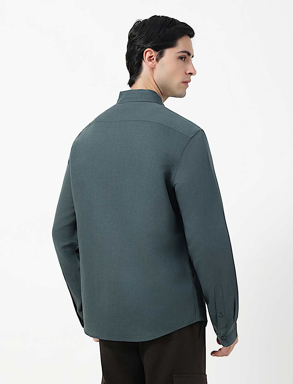 Linen Rich Plain Classic Collar Shirt