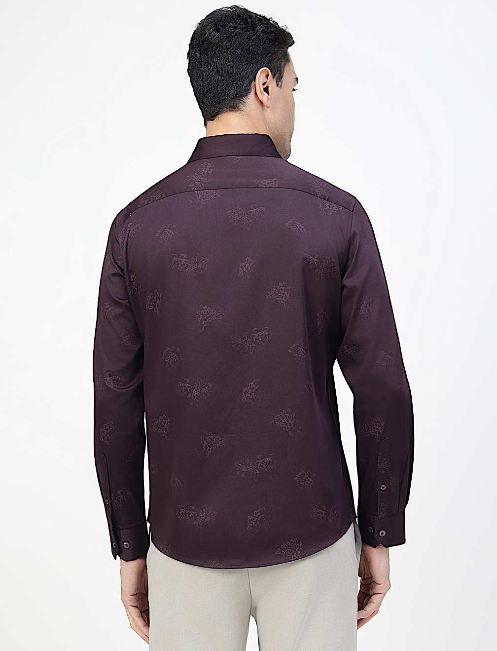 Cotton Rich Floral Print Spread Collar Shirt