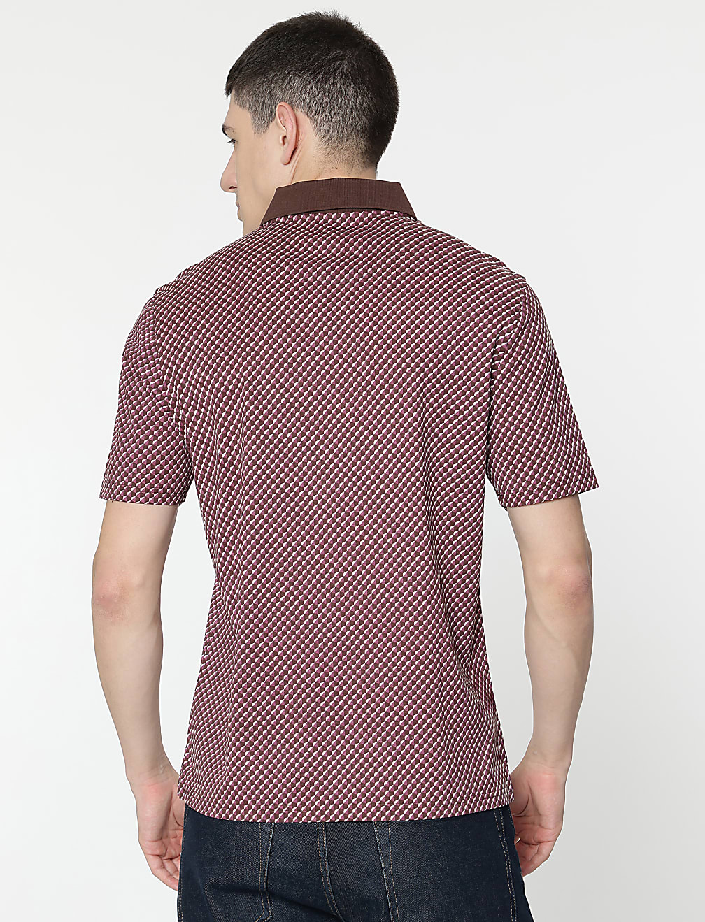 Pure Cotton Printed Polo T-Shirt