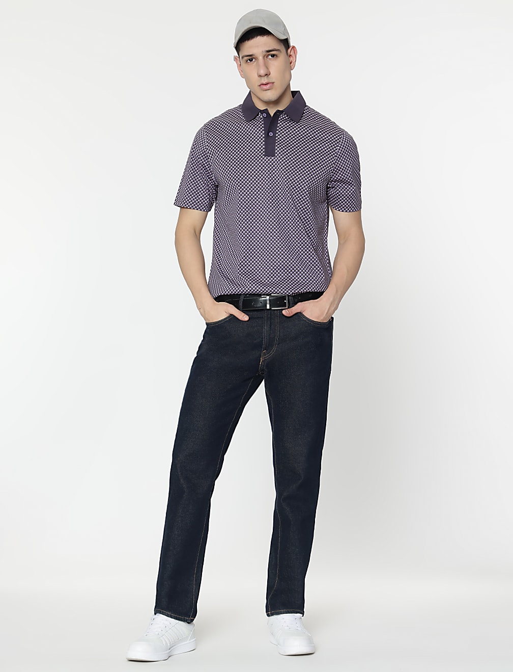 Pure Cotton Printed Polo T-Shirt