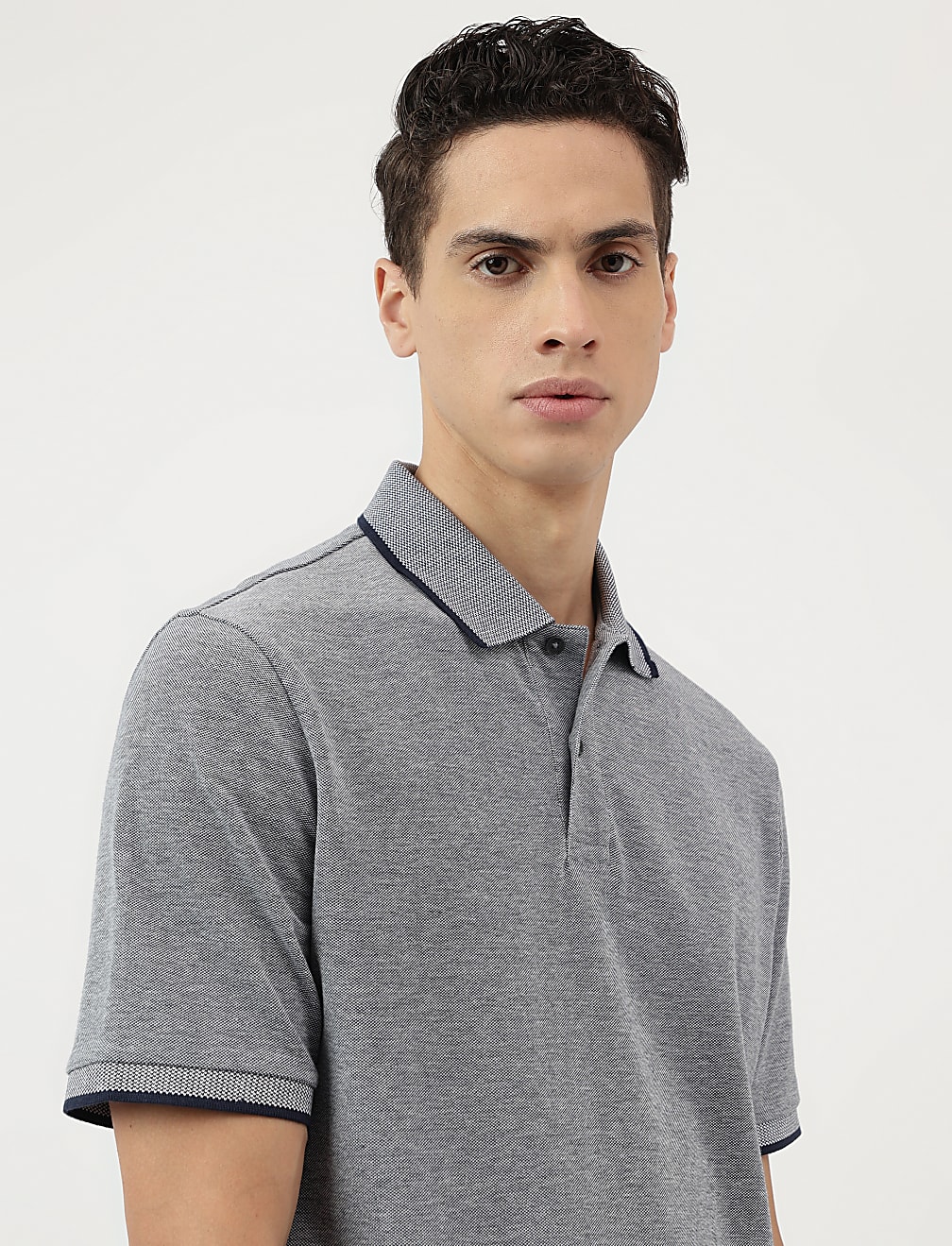 Pure Cotton Polo Neck T-Shirt