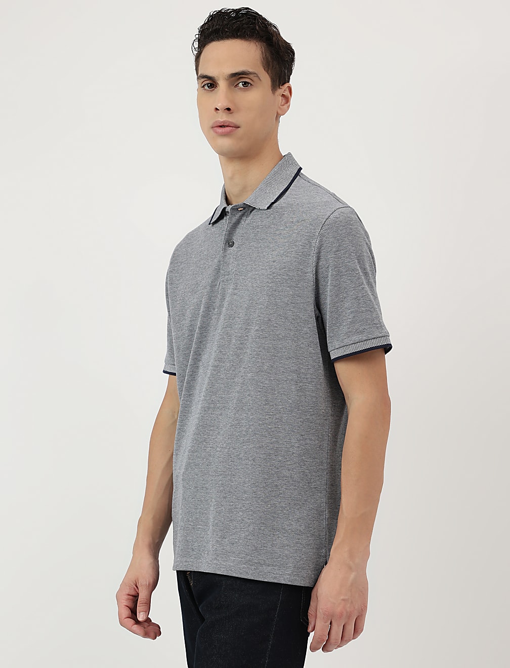Pure Cotton Polo Neck T-Shirt