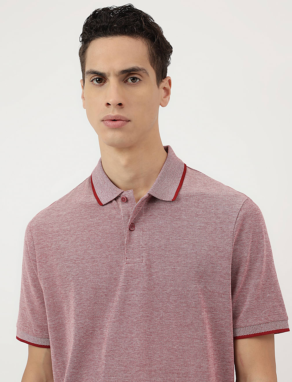 Pure Cotton Polo Neck T-Shirt
