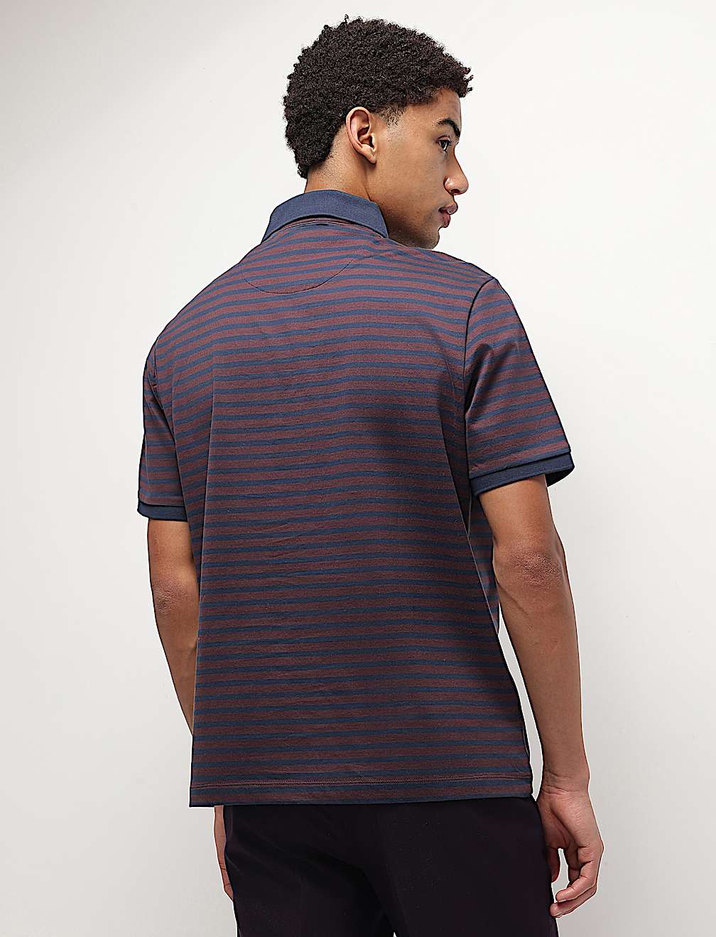 Pure Cotton Striped Polo T-Shirt