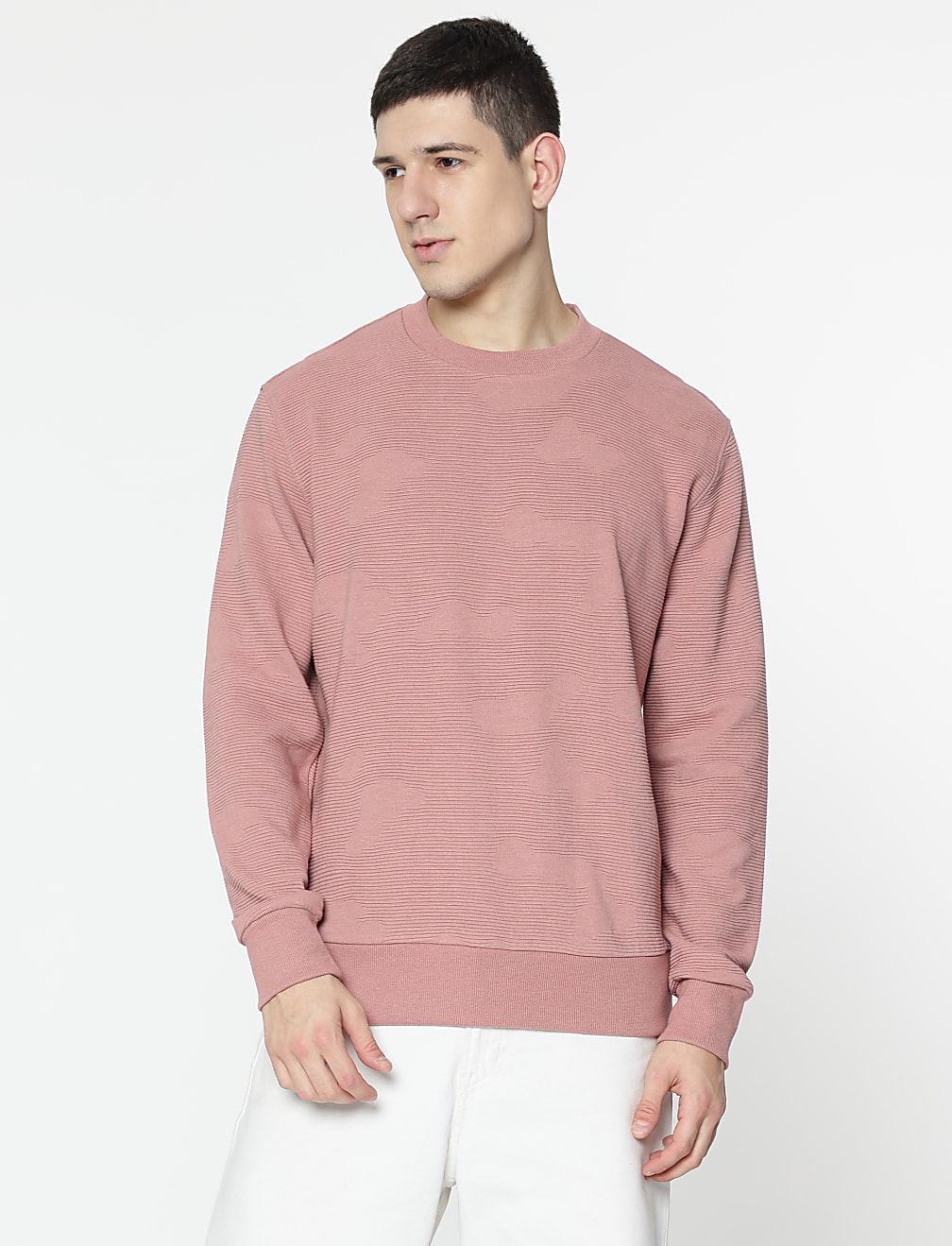Cotton Rich Textured Sweatshirt