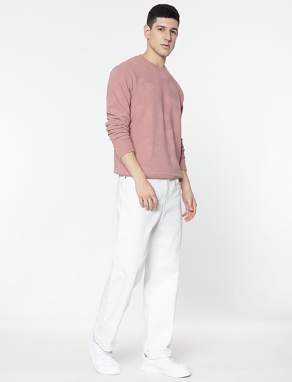 Cotton Rich Textured Sweatshirt