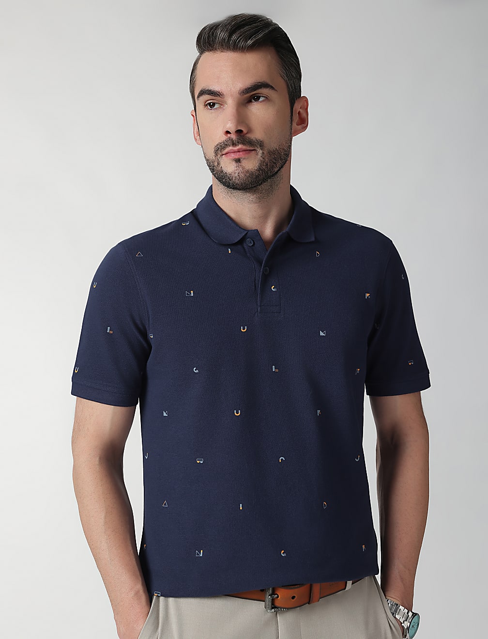 Pure Cotton Printed Half Sleeves Polo