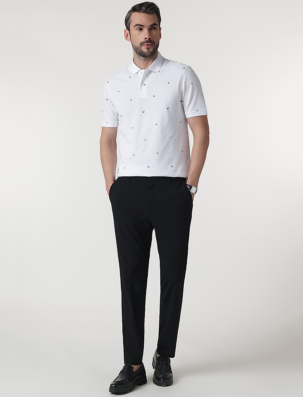 Pure Cotton Printed Half Sleeves Polo