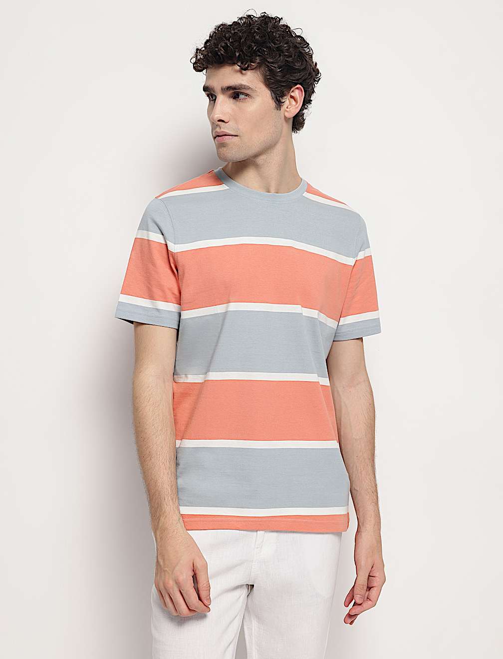 Pure Cotton Striped T-Shirt