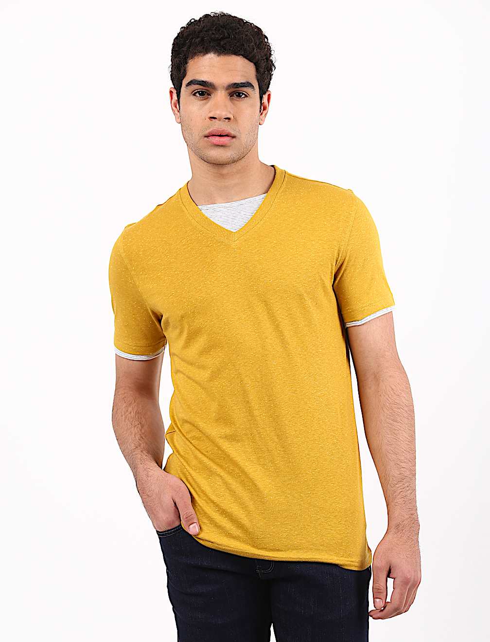 Plain Amber V Neck T-Shirt