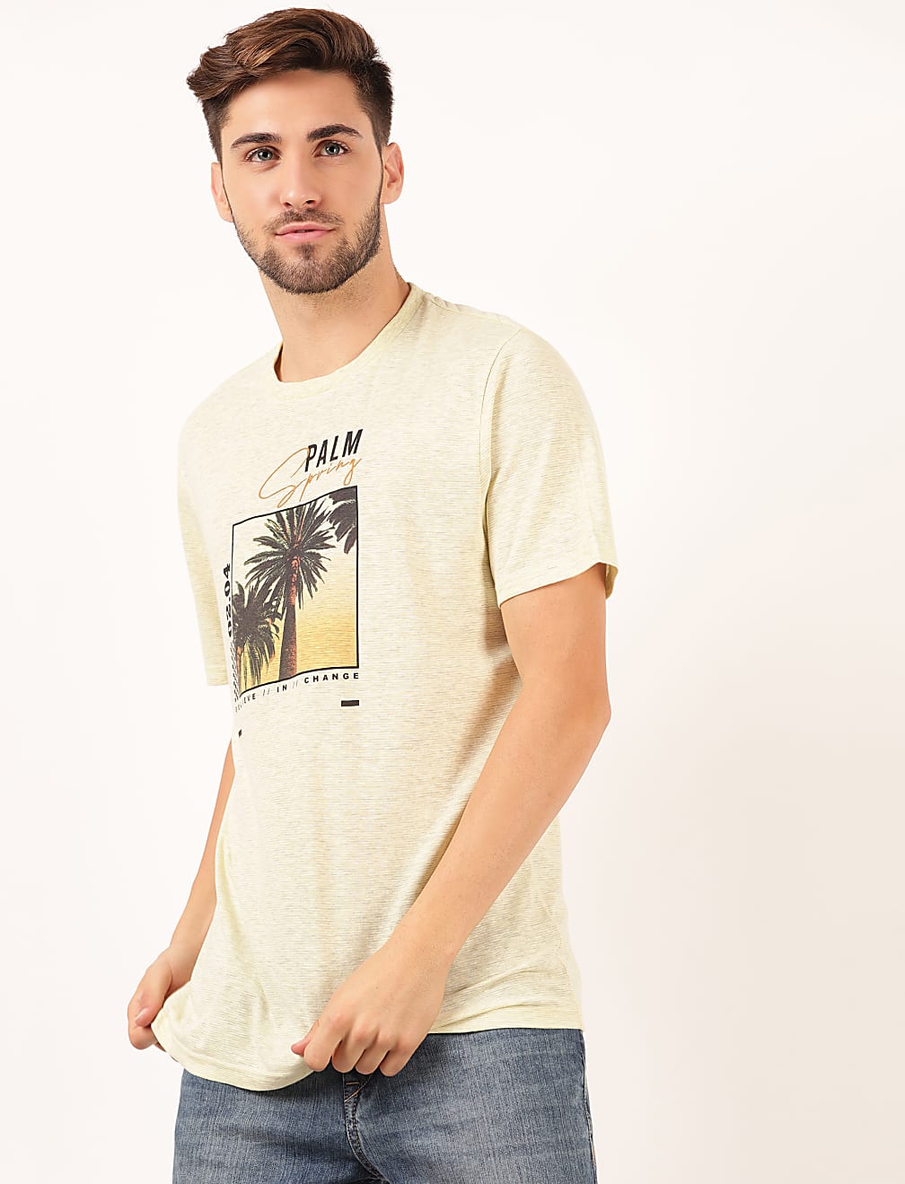 Pure Cotton Printed Round Neck T-Shirt