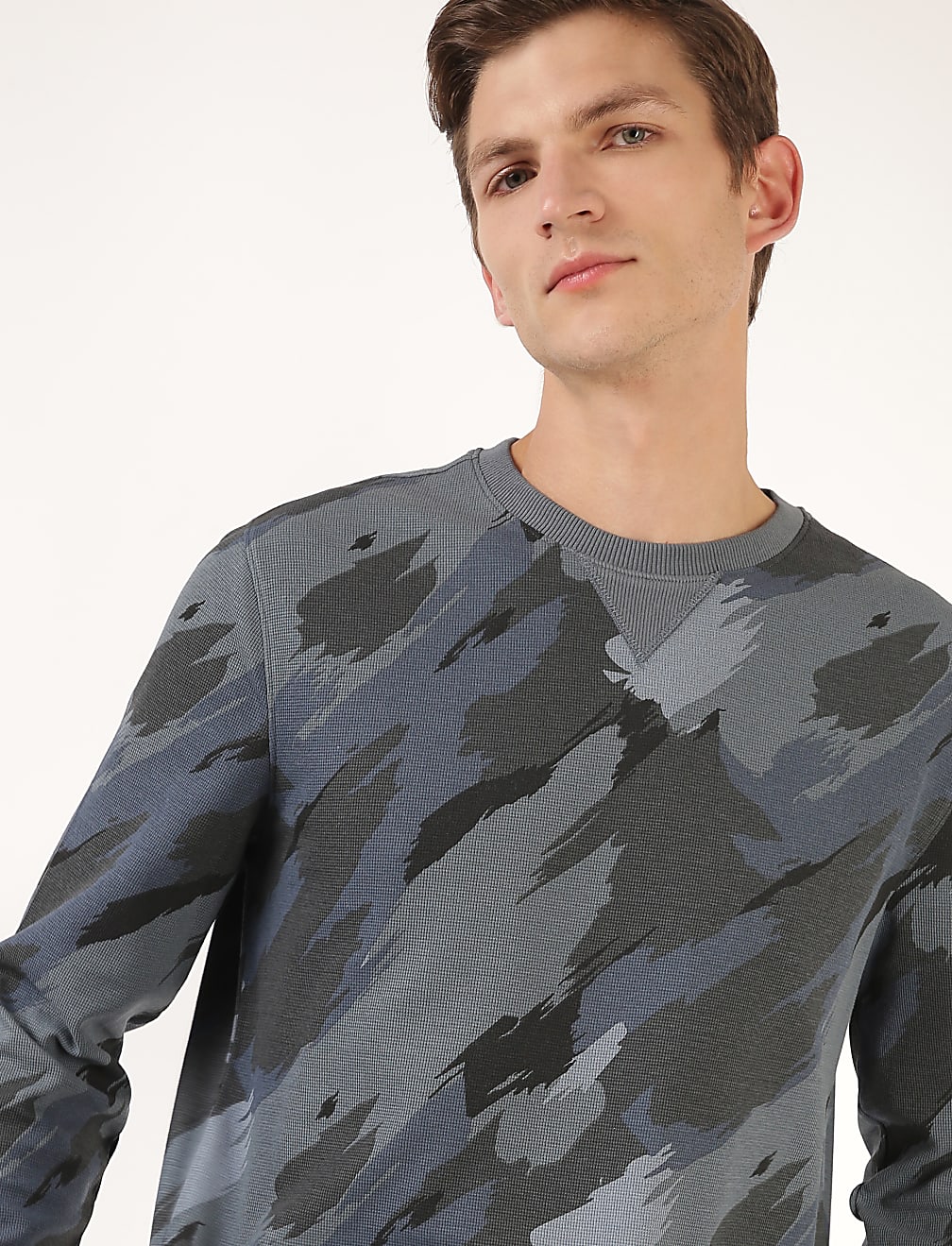 Pure Cotton Camouflage Crew Neck T-Shirt
