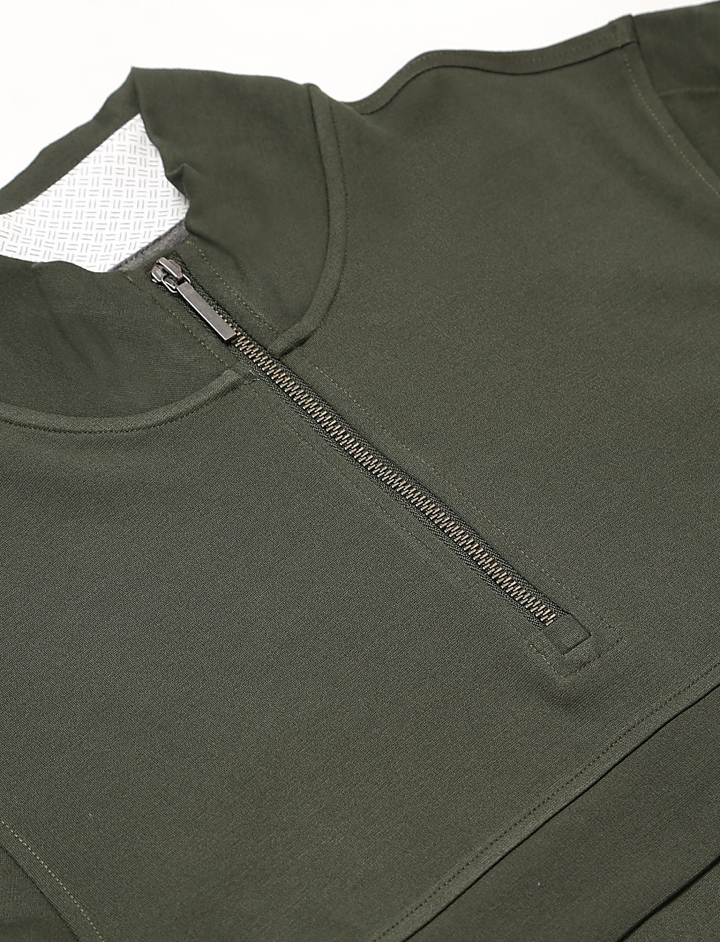 Viscose Mix Plain Stand Collar Sweatshirt