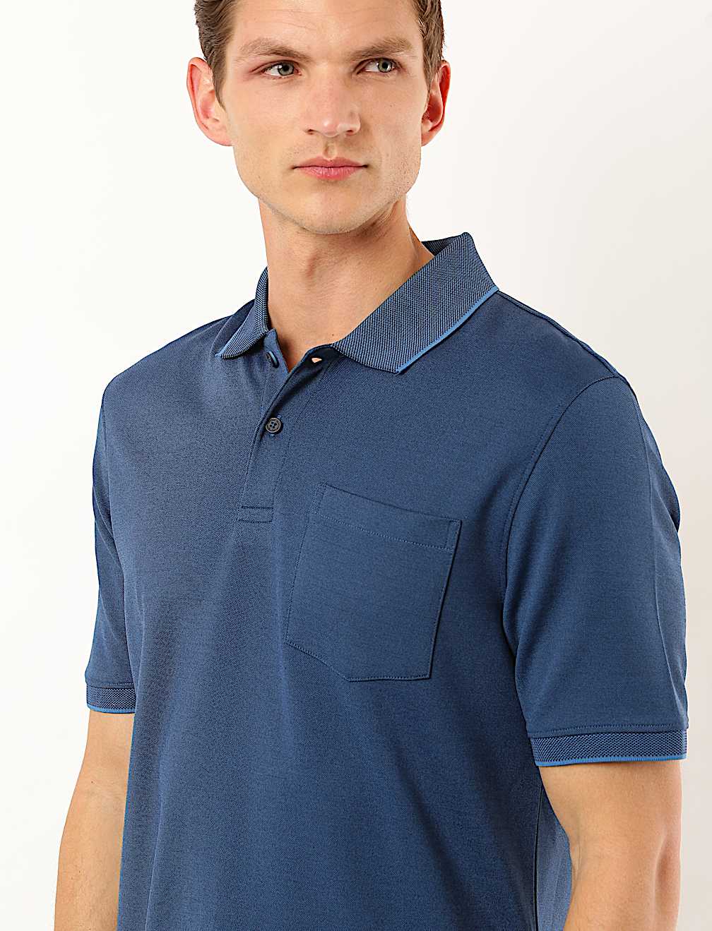 Modal Mix Plain Collar Neck T-Shirt