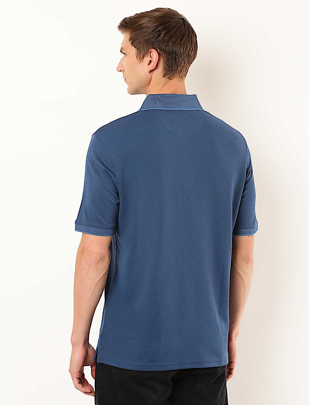 Modal Mix Plain Collar Neck T-Shirt