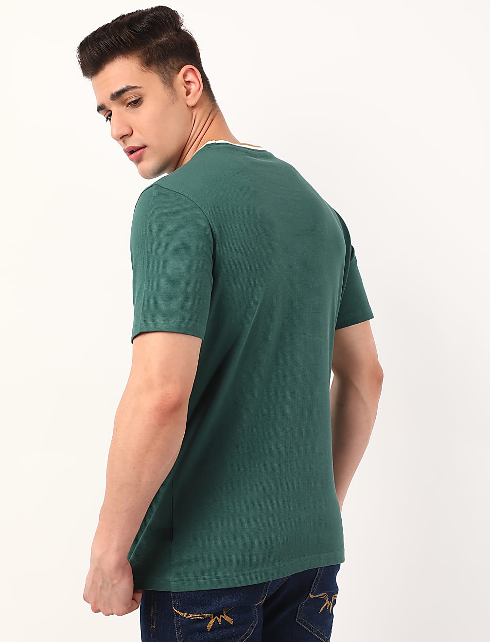 Pure Cotton Plain Round Neck T-Shirt