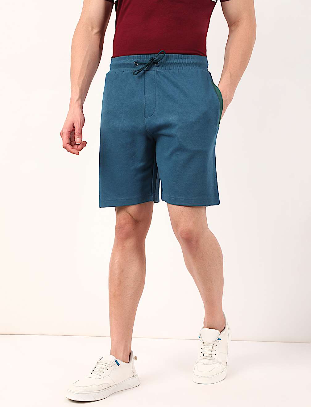 Cotton Mix Plain Regular Fit Shorts