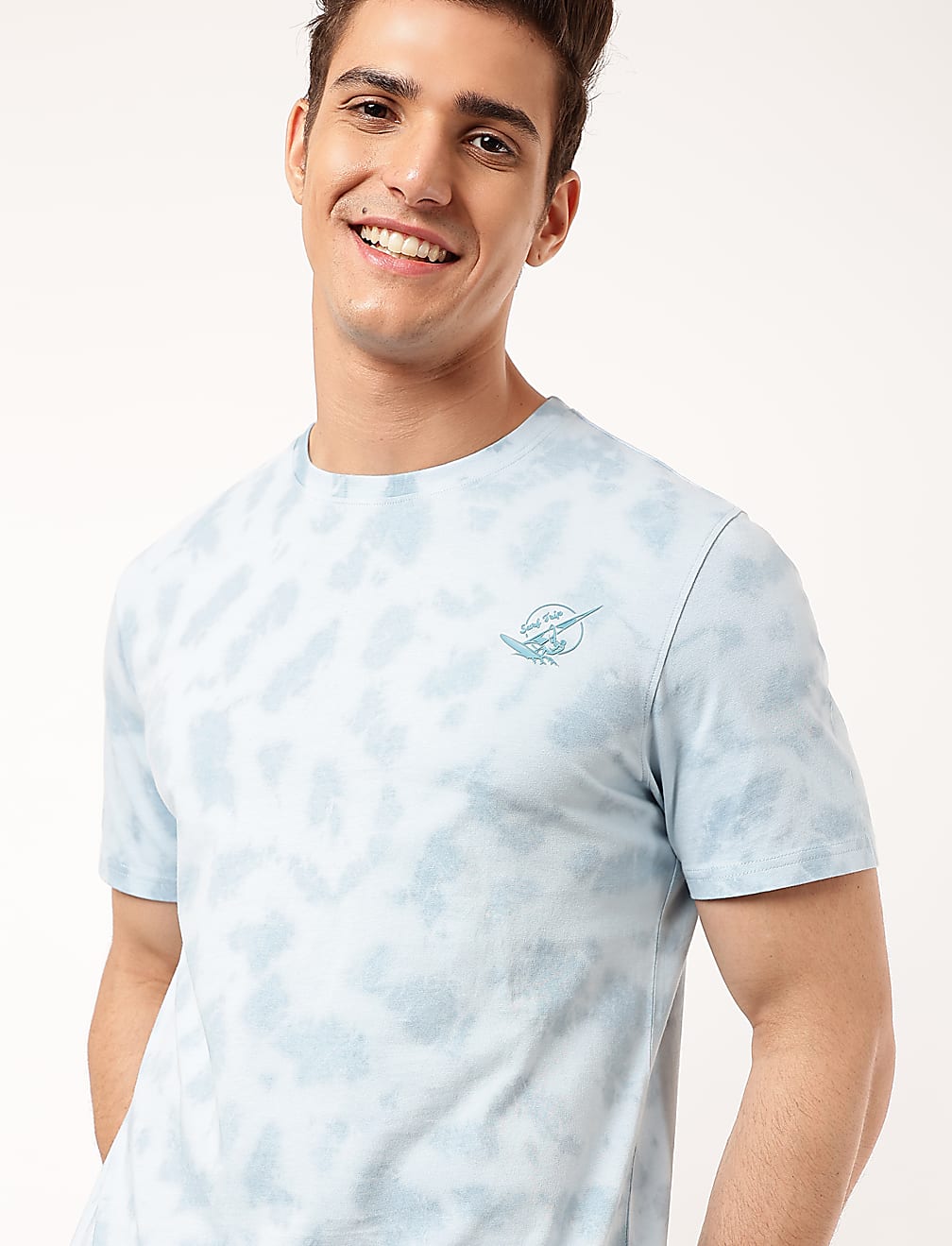 Pure Cotton Tie & Dye Round Neck T-Shirt