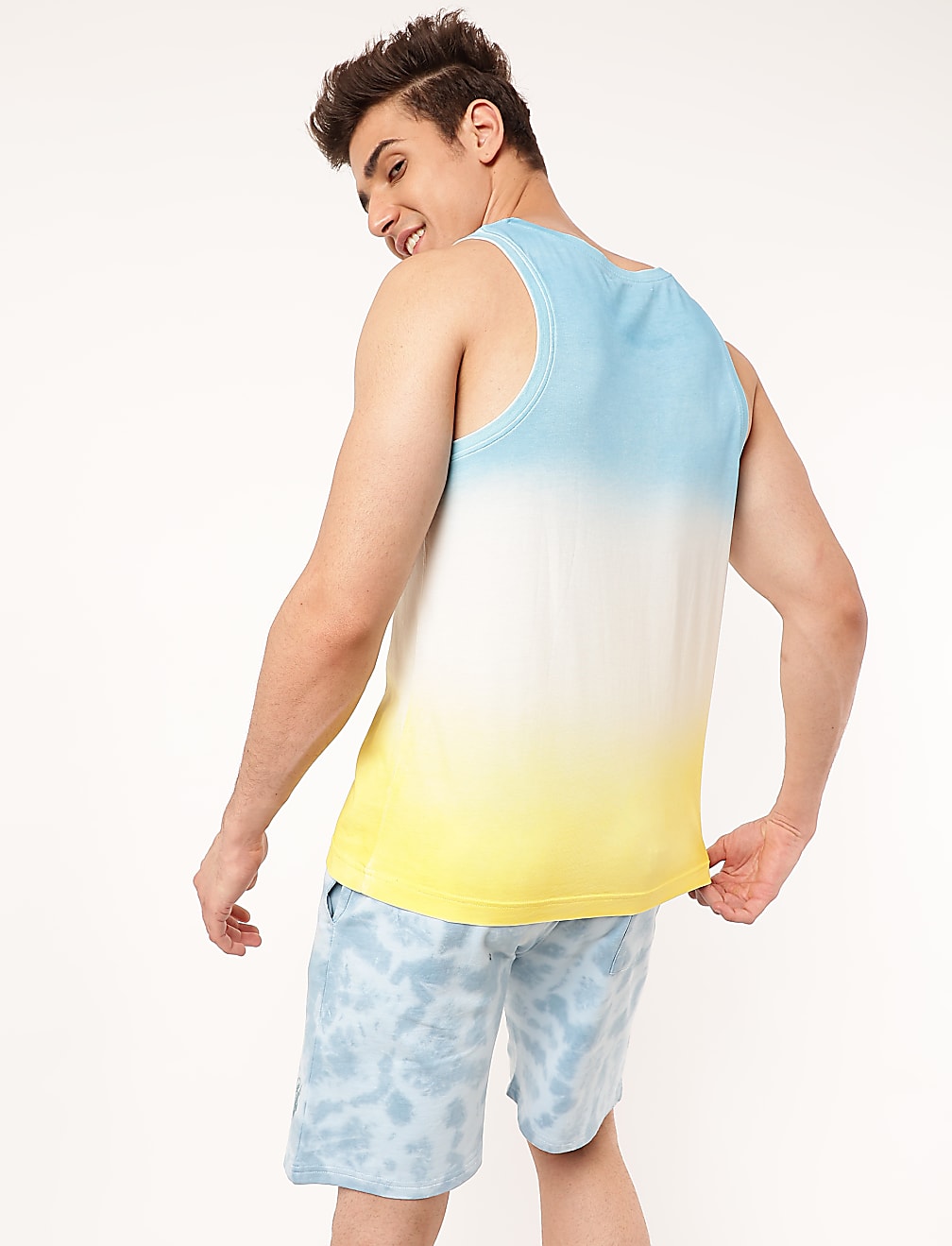 Pure Cotton Ombre Round Neck Vest