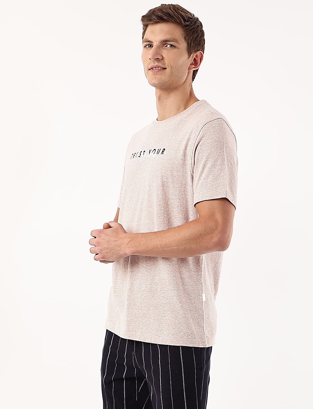 Cotton Mix Printed Crew Neck Tshirt