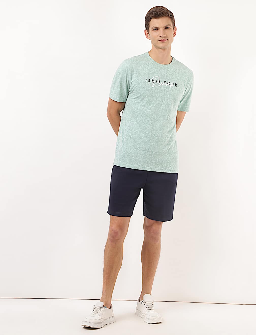 Cotton Mix Printed Crew Neck Tshirt