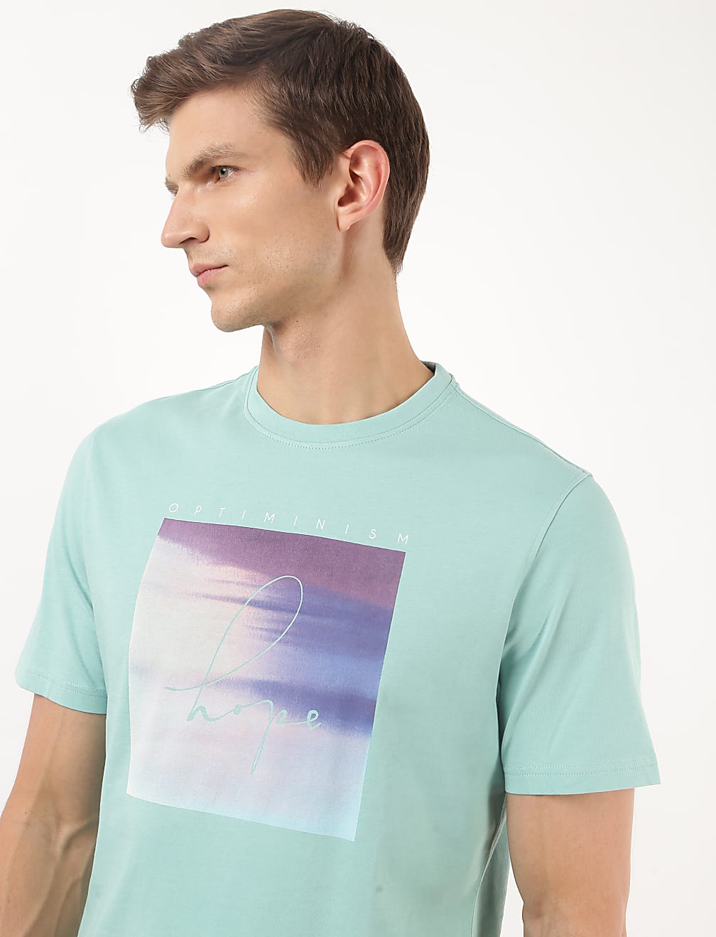 Pure Cotton Printed Crew Neck Tshirt