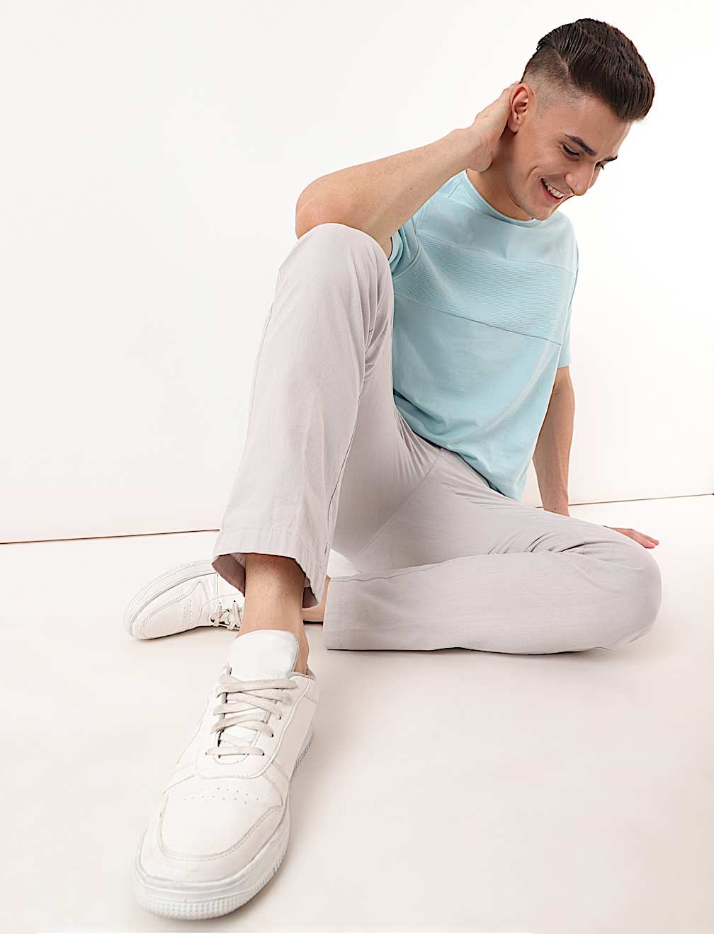 Pure Cotton Plain Crew Neck T-shirt